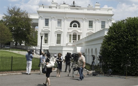 Evacuada la sala de prensa de la Casa Blanca Evacuada la sala de prensa de la Casa Blanca durante una conferencia